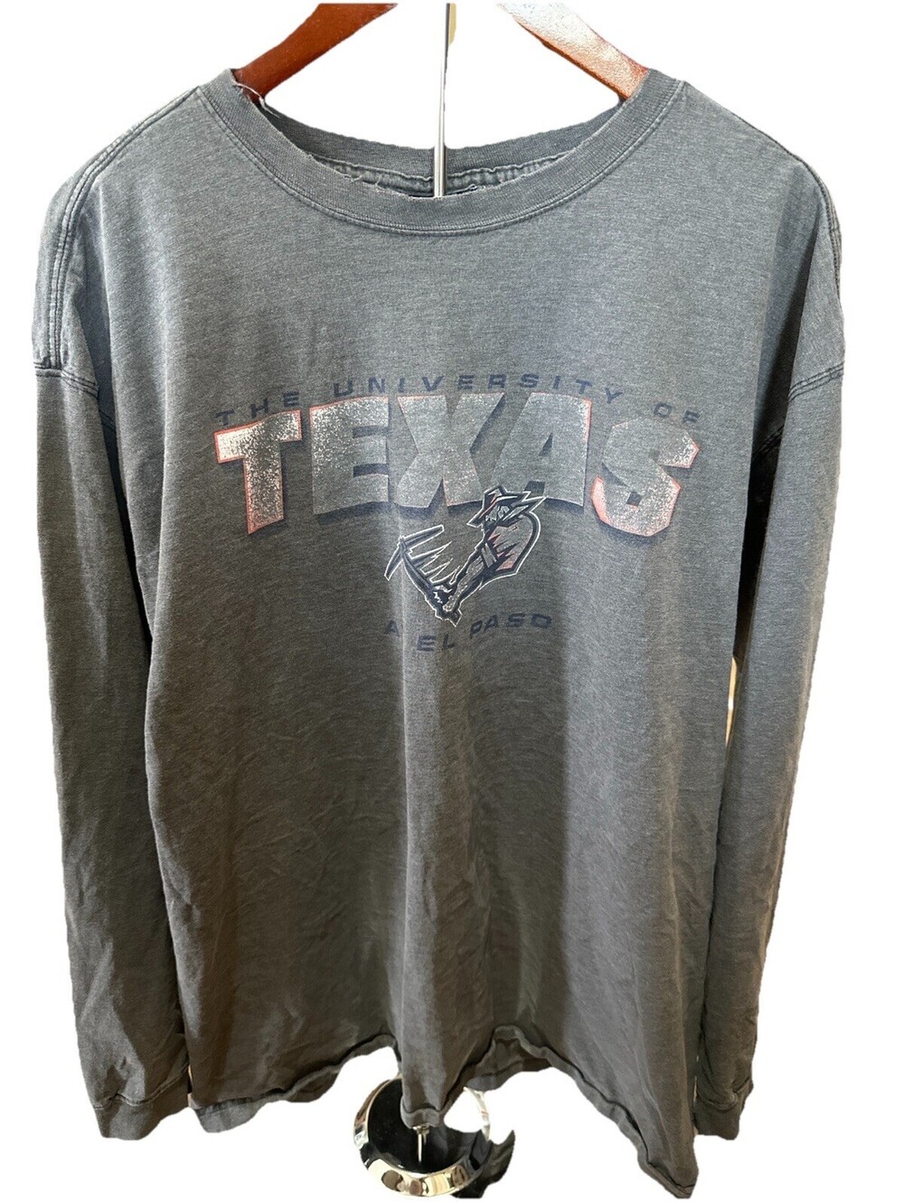 Jansport UTEP Miners Shirt Mens XL Distressed Faded Grunge Long Sleeve Tee
